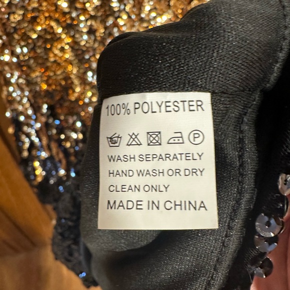 Sequen Dress, Black/Gold, Size Large, Party, Cocktail, Studio 54, New Year - Picture 6 of 8